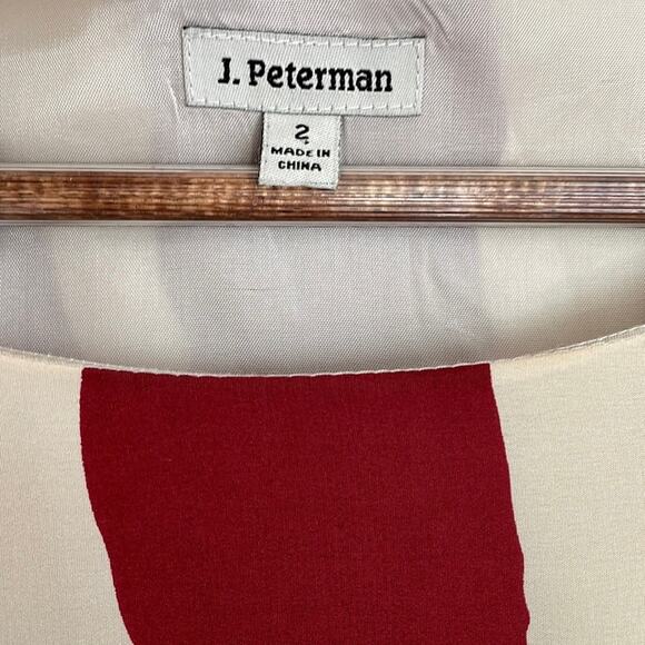 J. Peterman Silk Dress Burgundy Stripe Size 2 - Picture 2 of 10